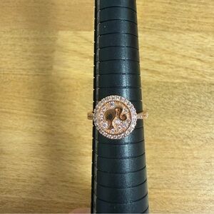 Barbie silhouette rose gold crystal ring size 9